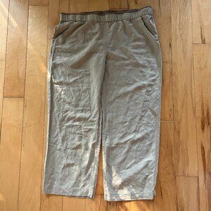 1X Beige Silk and Linen Coldwater Creak Wide Leg Pants
